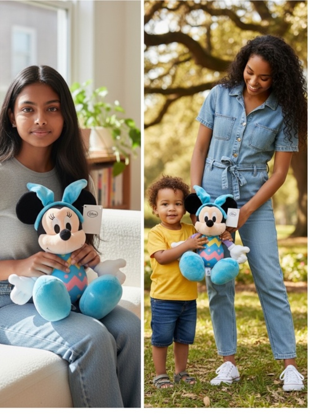 NWT Disney Collection Mickey Mouse 17” Easter Plush Blue Egg Yellow Pink Costume